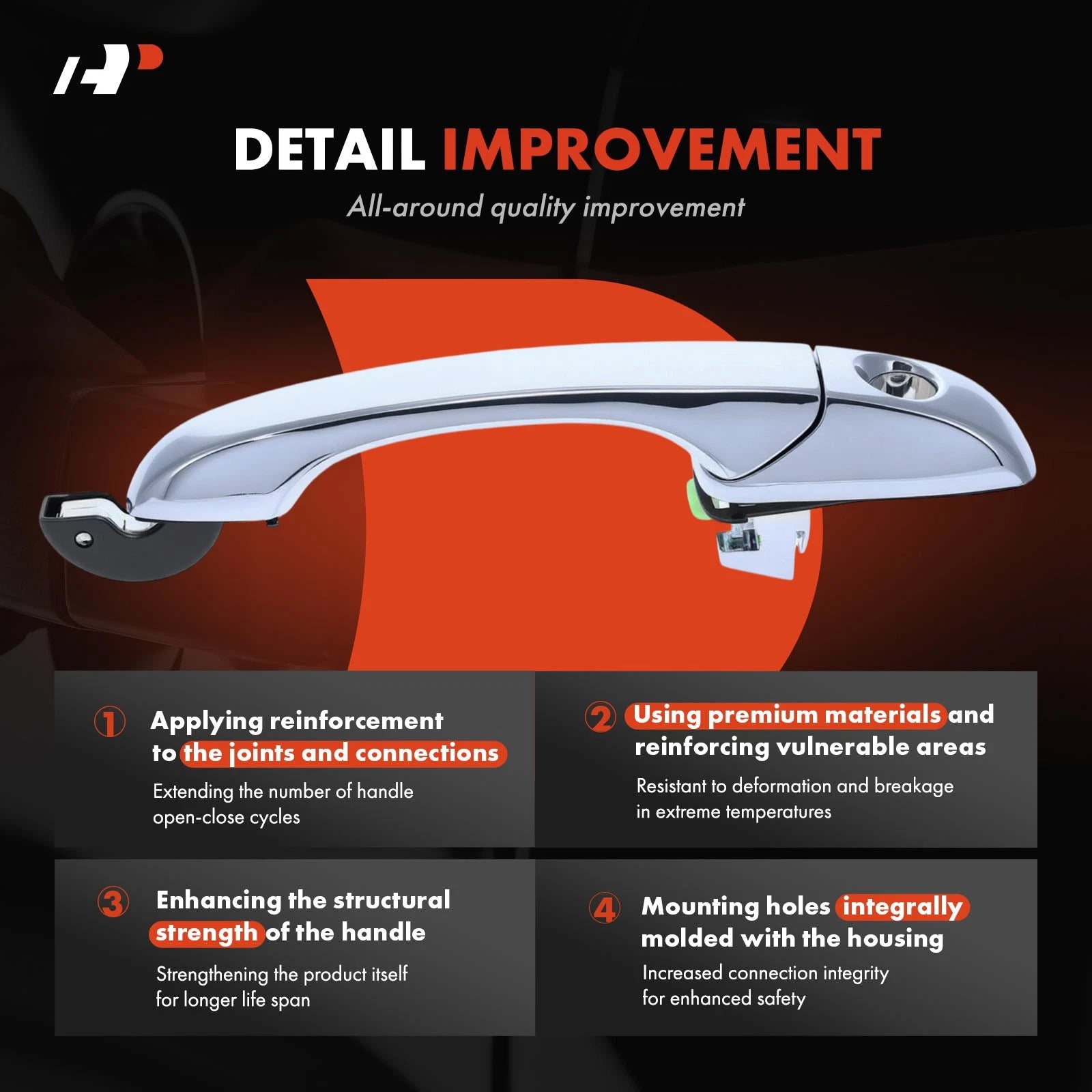2X Front Exterior Door Handle for Jeep Compass Patriot (2007-2017)