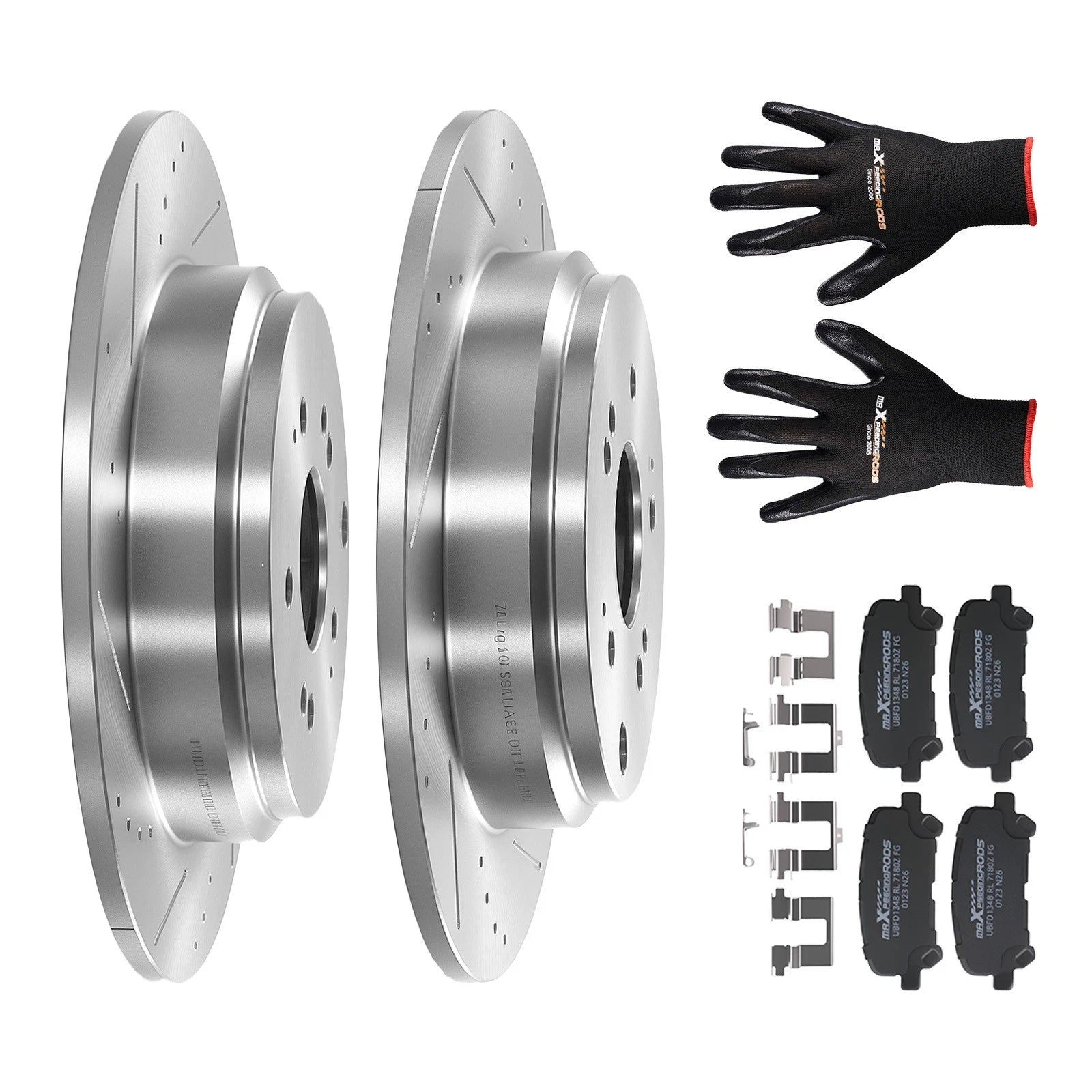 Rear Brake Rotors & Ceramic Pads Kit for Honda Odyssey (2011–2017), Pilot (2009–2015)