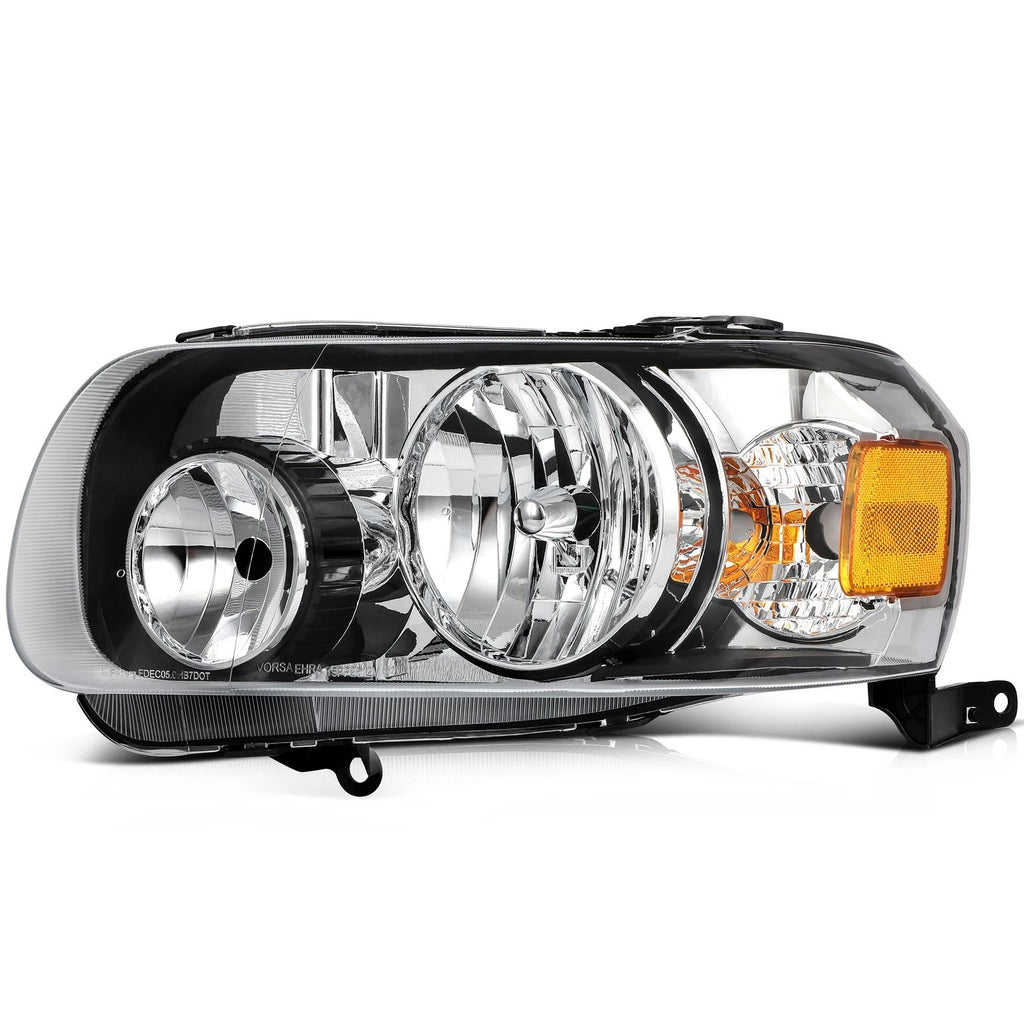 Headlight Assembly Pair for Ford Escape (2005–2007) 2.3L 3.0L Black Amber