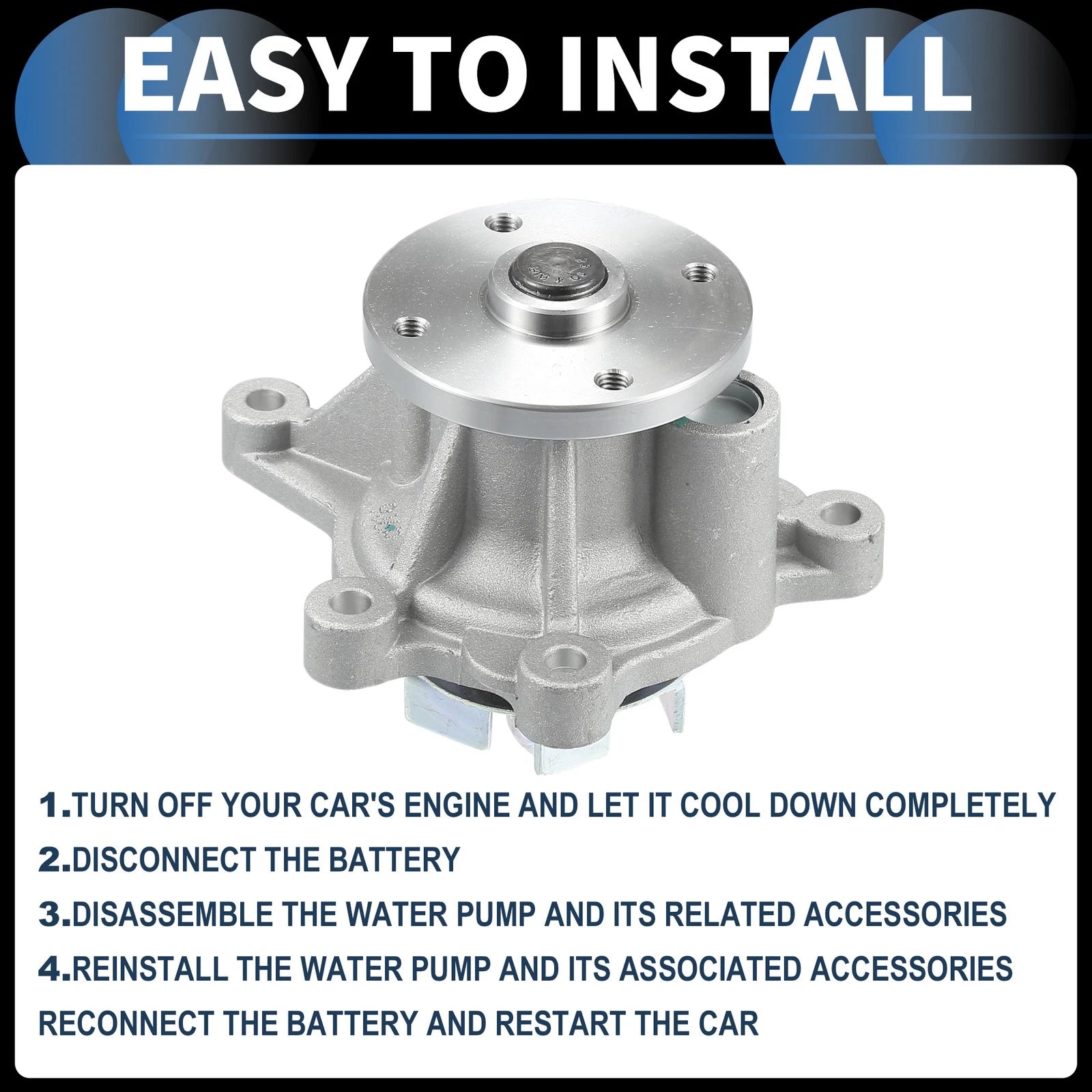 Water Pump with Gasket Kit for Hyundai Accent Elantra Creta (2011–2023)