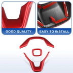 3 x ABS Interior Steering Wheel Cover Trim for Honda Accord (2018-2021) Red