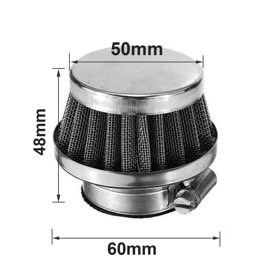 30mm Chrome Air Filter for ATV Quad Dirt Bike Buggy Go Kart Scooter