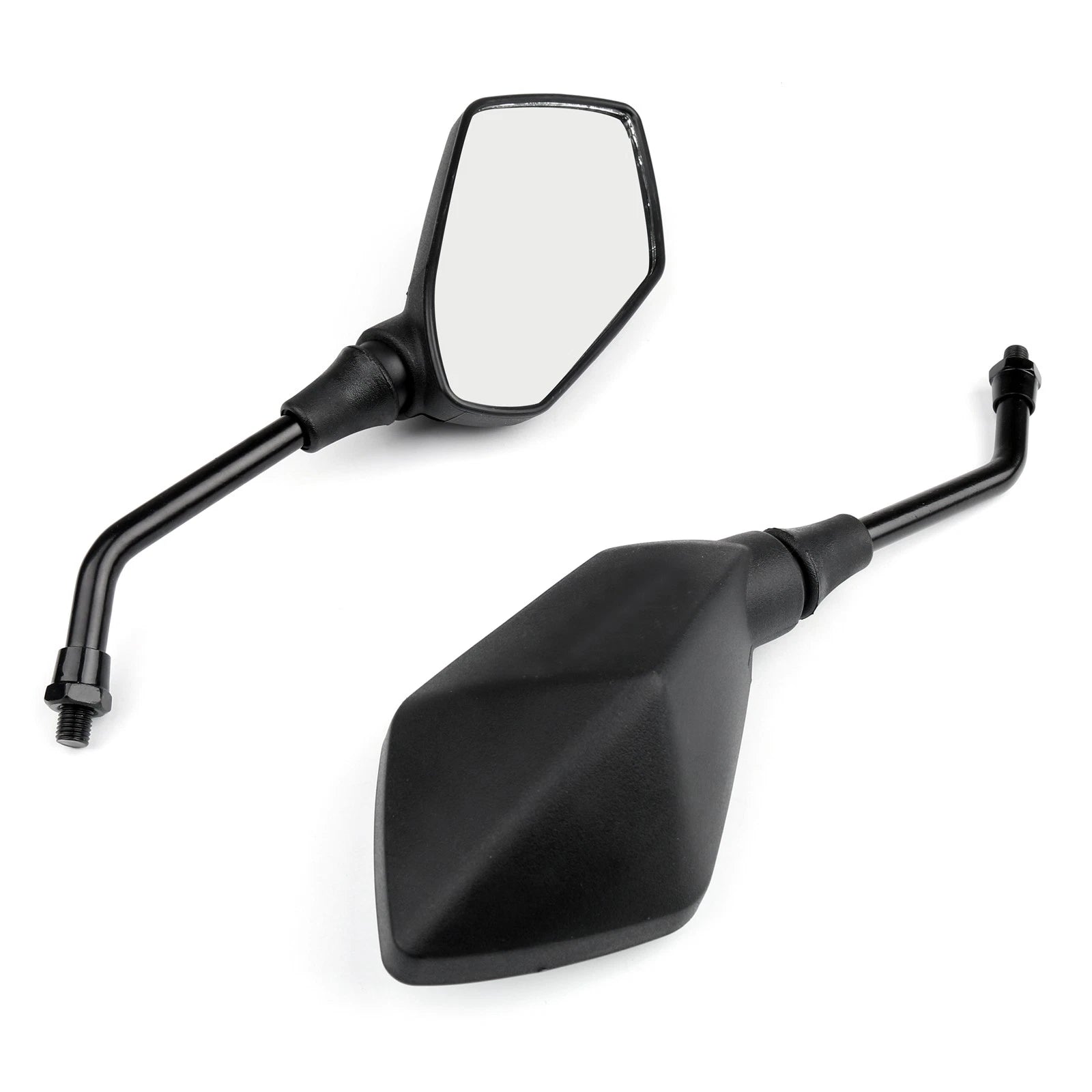 10mm Black Rear View Side Mirrors for Honda Suzuki Kawasaki (Fitment)