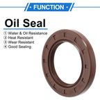 2X Oil Seal Rotary Shaft Seal FKM Rubber 40x62x7mm for Various Models