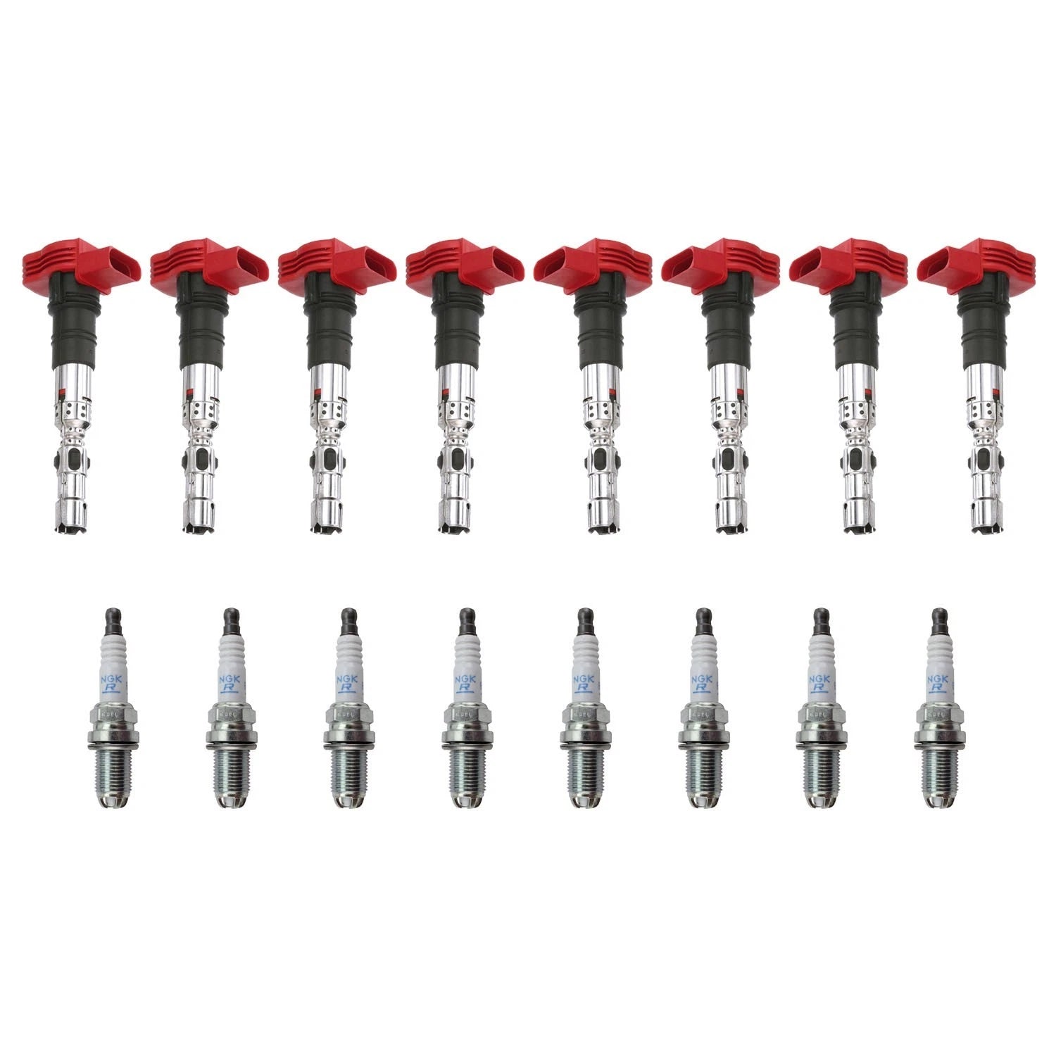 Set of 8 Ignition Coils & NGK Platinum Spark Plugs for Audi A6 A8 S4 S6 S8