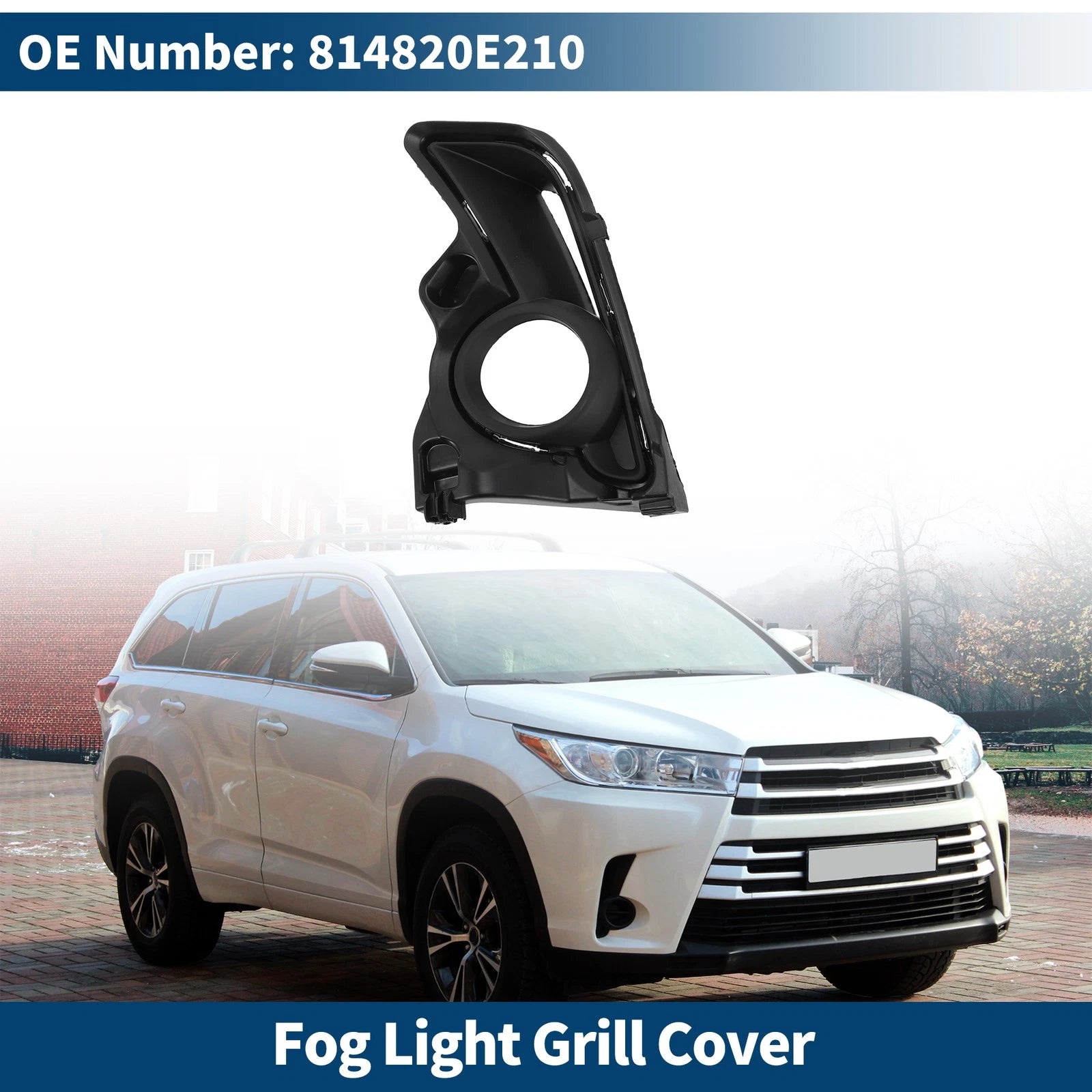 1Pc Fog Light Grill for Toyota Highlander (No. OE 814820E210)