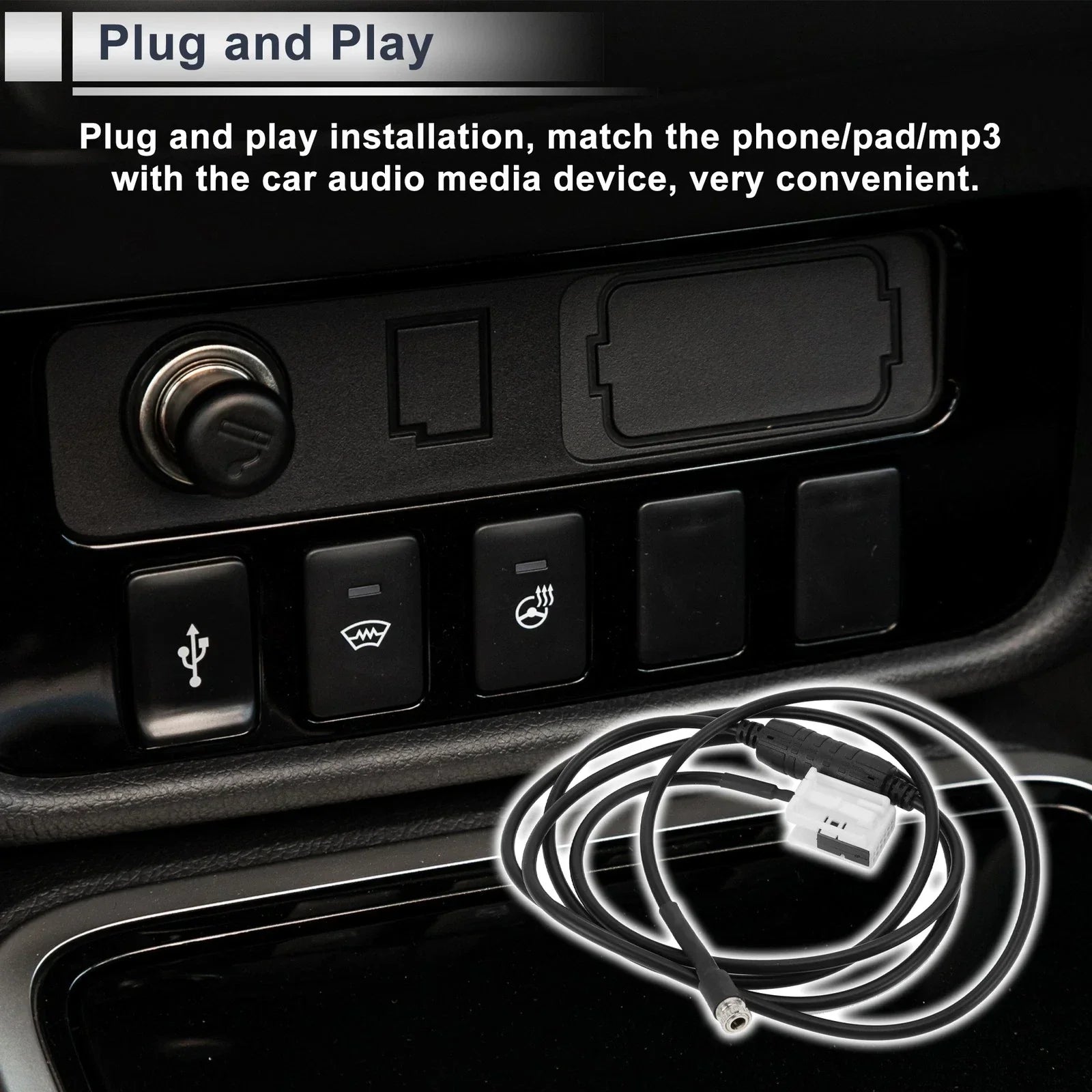 Audio Aux Adapter Cable Wire Stereo Radio Harness for BMW Car