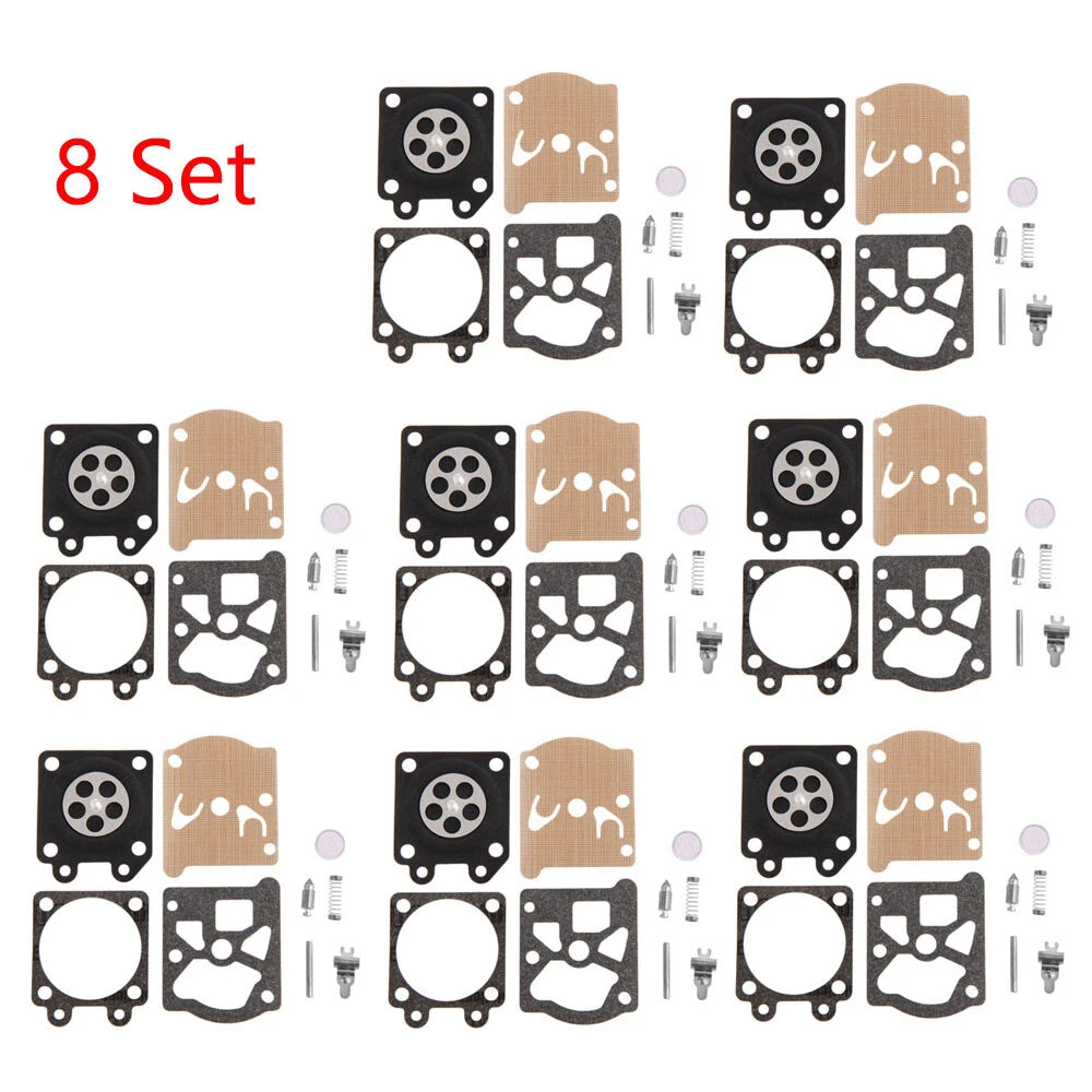 Set of 8 Carburetor Diaphragm Repair Kits for Chainsaw 4500 5200 5800