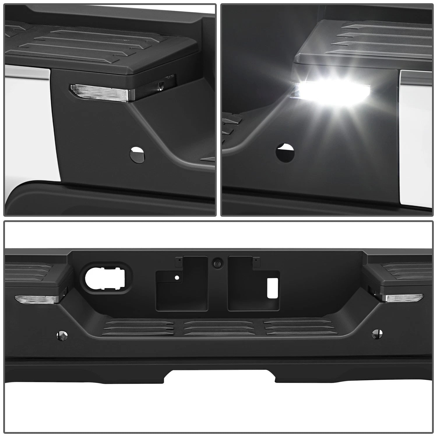 Chrome Rear Step Bumper for Toyota Tundra (2022–2026) w/Sensor Hole