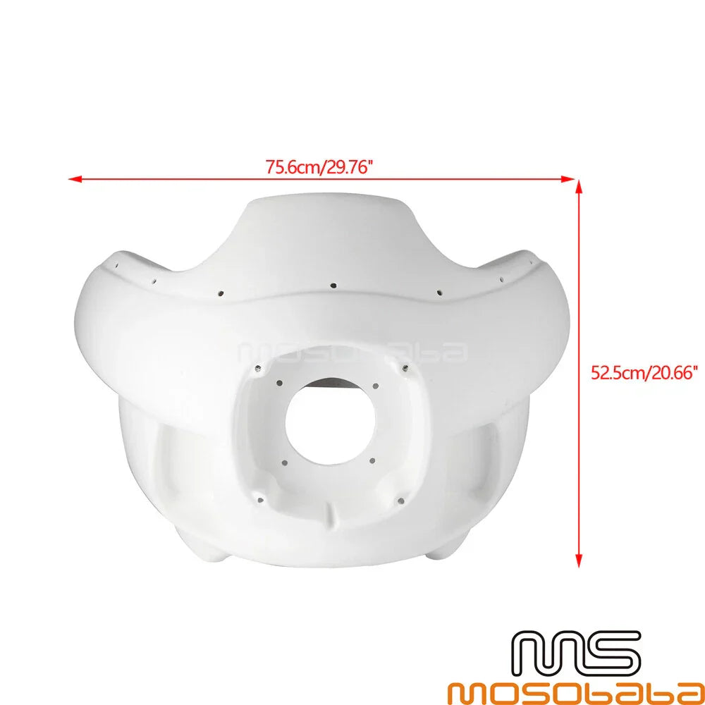White Upper Lower Fairings w/7" Headlight & Mounts for Harley Low Rider (2016-2023)