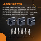 3pcs Ignition Coil + 6x Spark Plug for Mitsubishi Montero (1995–1996) MD184230