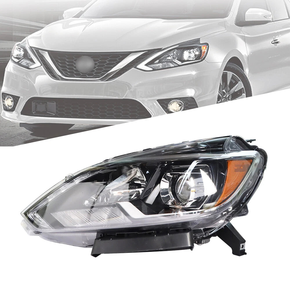 LED Headlight Assembly for Nissan Sentra SL SR (2016–2019) Black Left Side