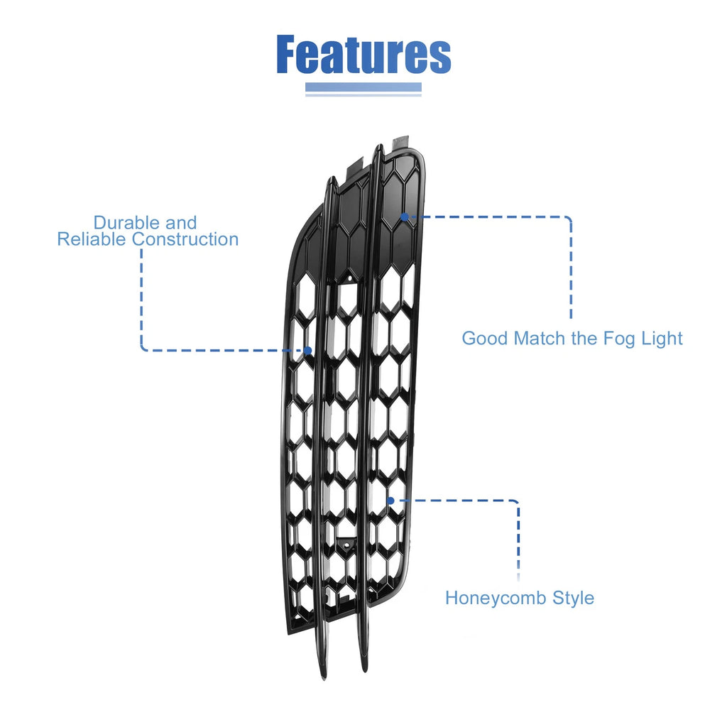 Pair Front Fog Light Mesh Grill Cover for Audi A6 C7 (2012–2015)