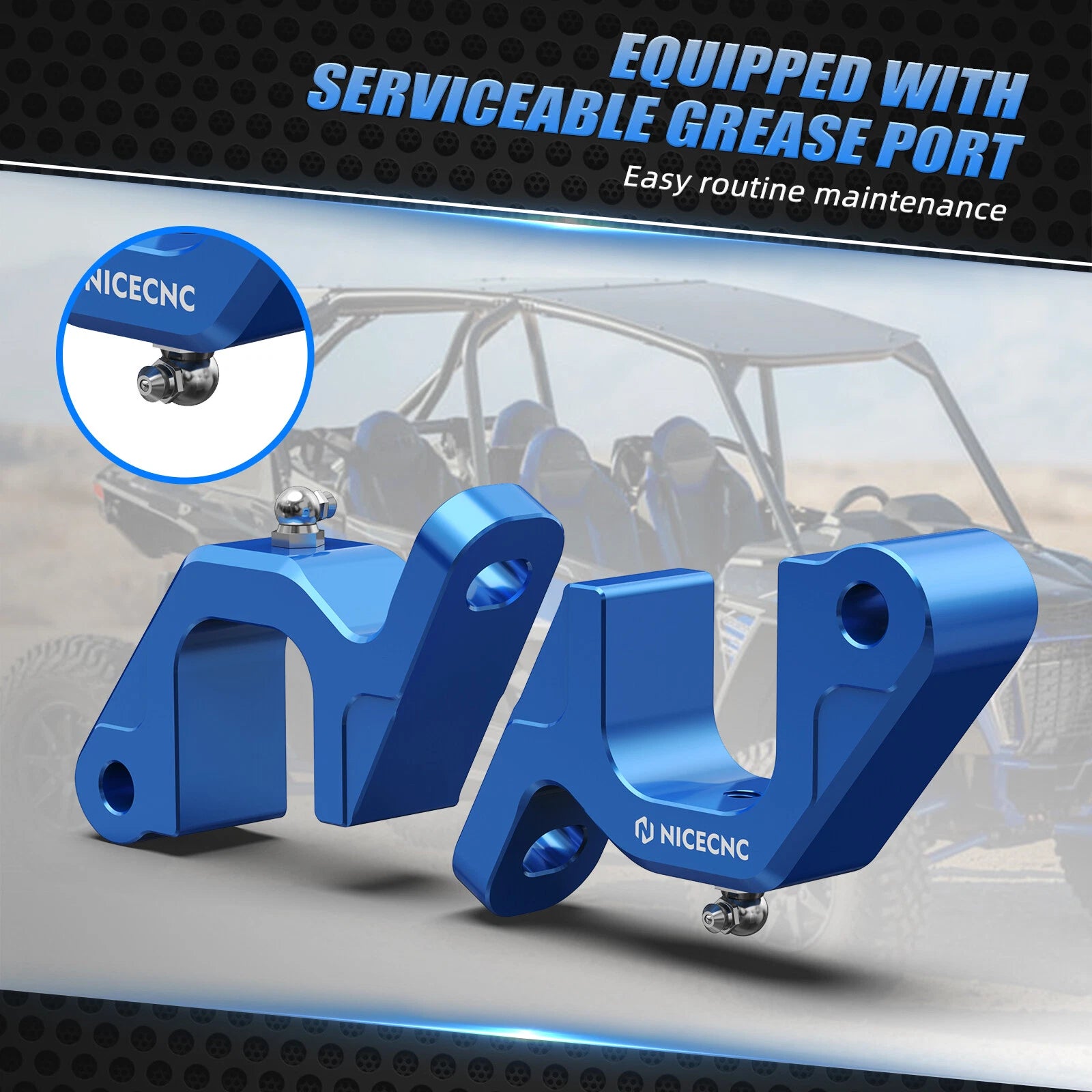 Front Aluminum Sway Bar Mount Brackets for Polaris RZR XP 1000, 900, General 1000