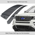 Lower Bumper Grille Insert for Ford Explorer (2016-2019) Stainless Black