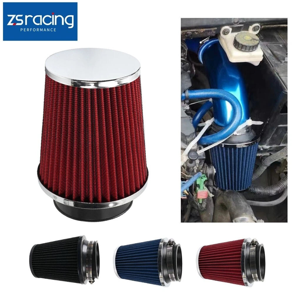 3" 76mm Inlet Cold Air Intake Cone Replacement Dry Air Filter for
