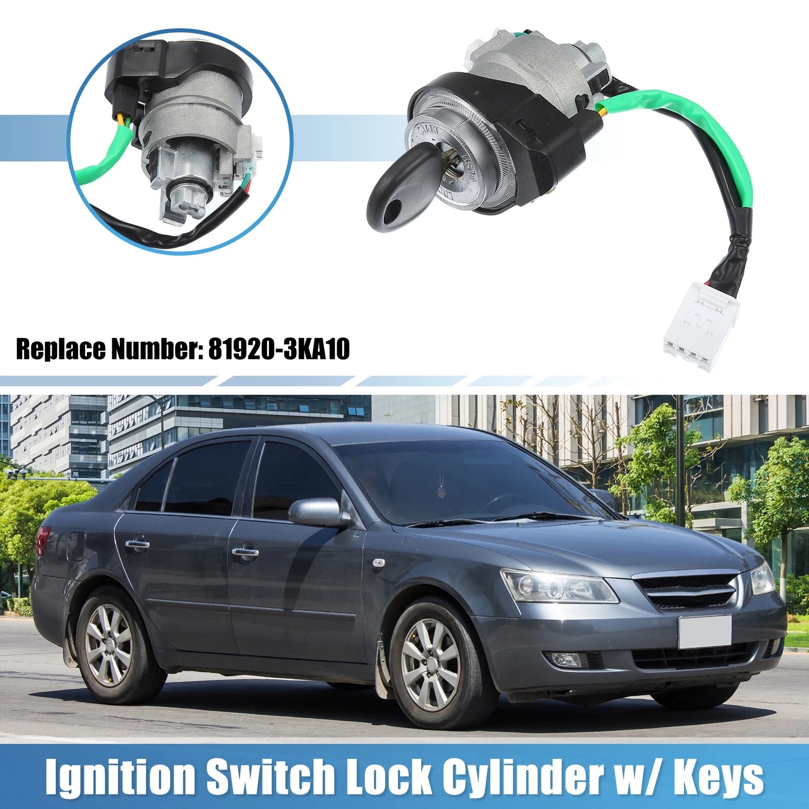 Ignition Switch Lock Cylinder w/Key No.819203KA10 for Hyundai Sonata (2005–2007)