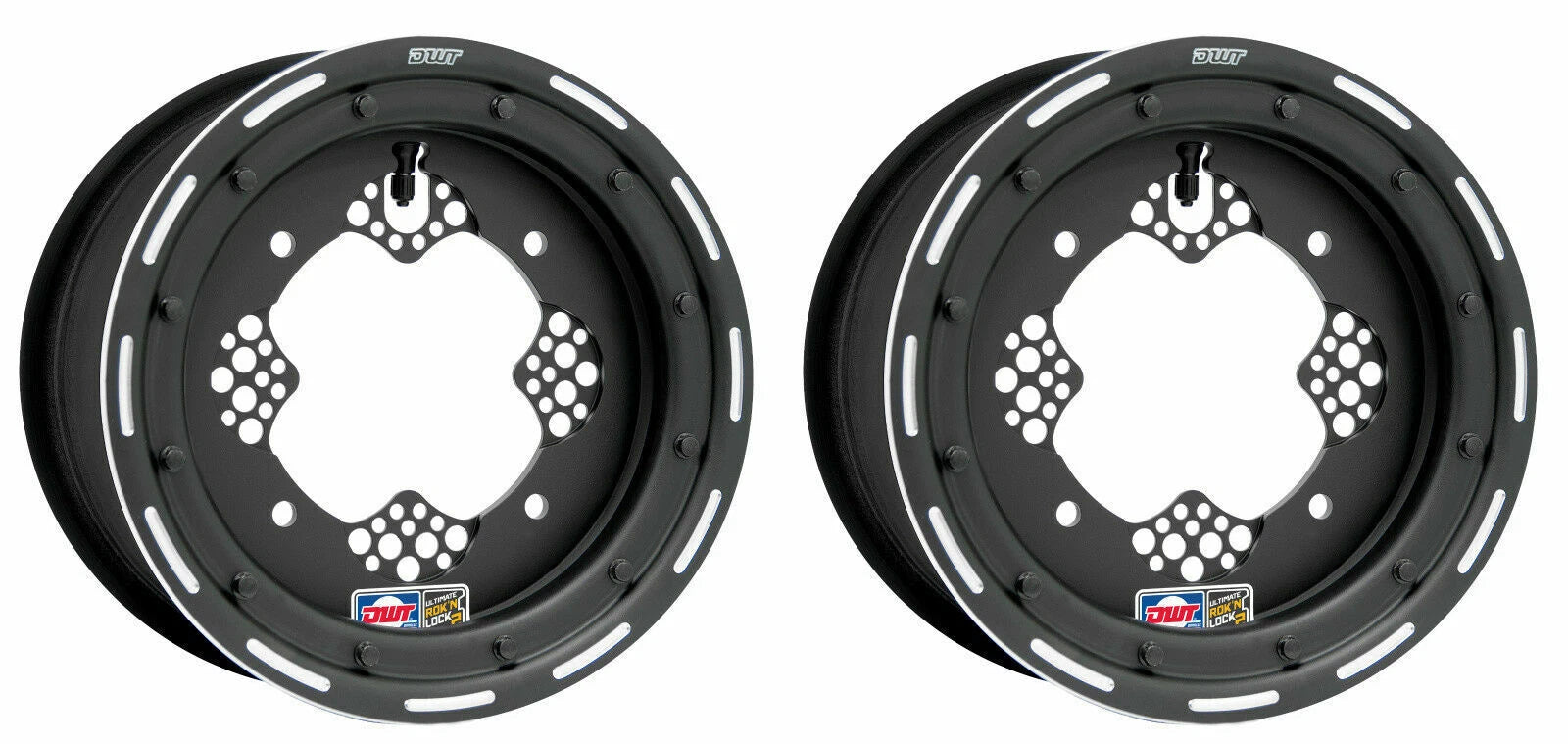 Set of 4 DWT ROK'N LOCK 10" Black Beadlock Rims 10x5 4/144 for TRX 400EX (2000–2007)