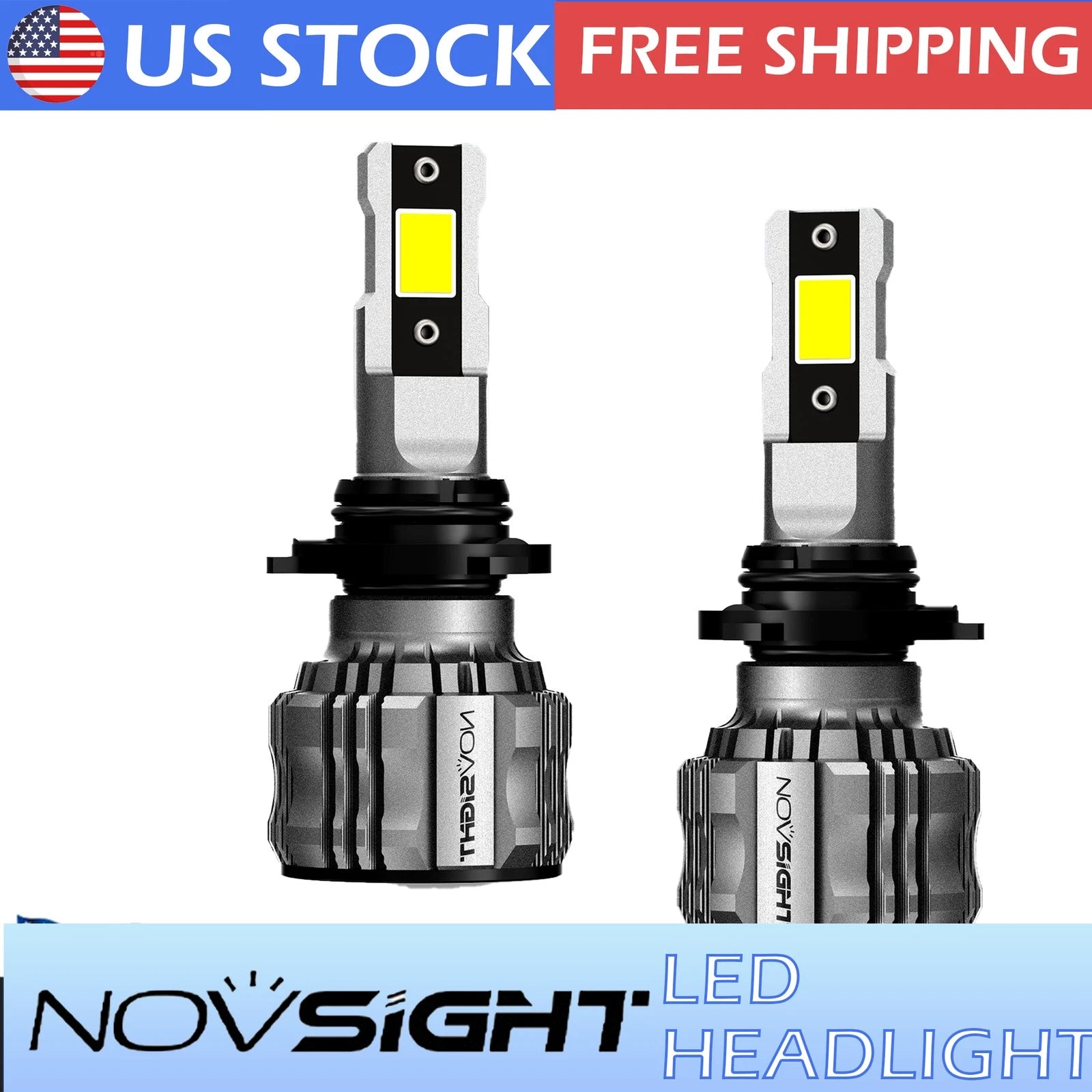 9005 HB3 LED Headlight Bulbs Kit for High Low Beam (6500K, 57000LM)