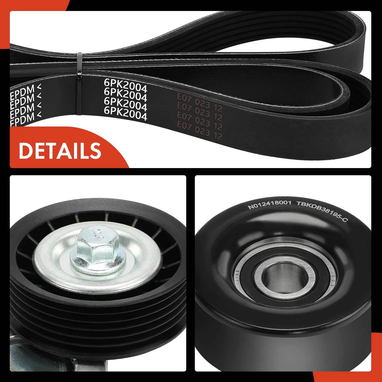 3X Serpentine Belt Drive Component Kit for Chevrolet Camaro (2010–2015)