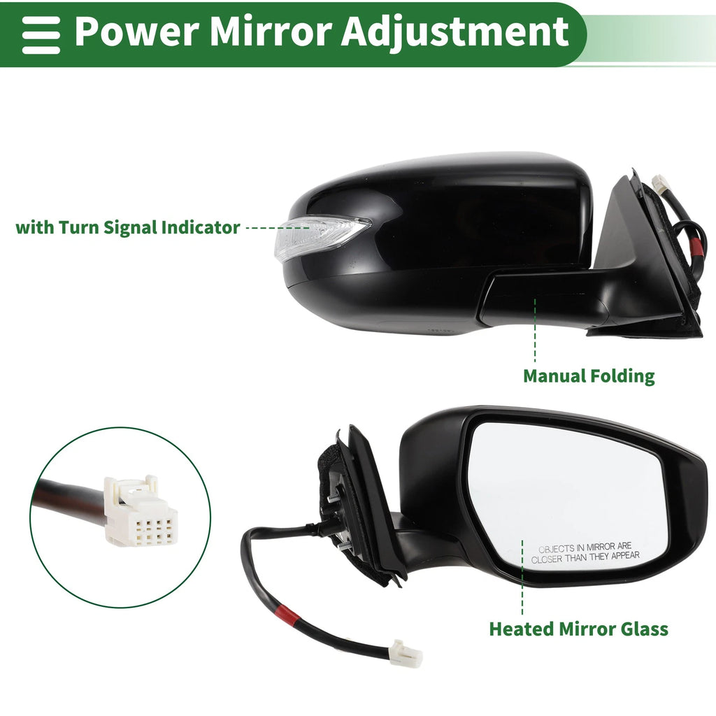 Right Side Door Mirror for Nissan Altima (2013–2018) Manual Folding Black