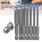 7pc Hex Ball Long Bit Set for Manual Electric Screwdrivers