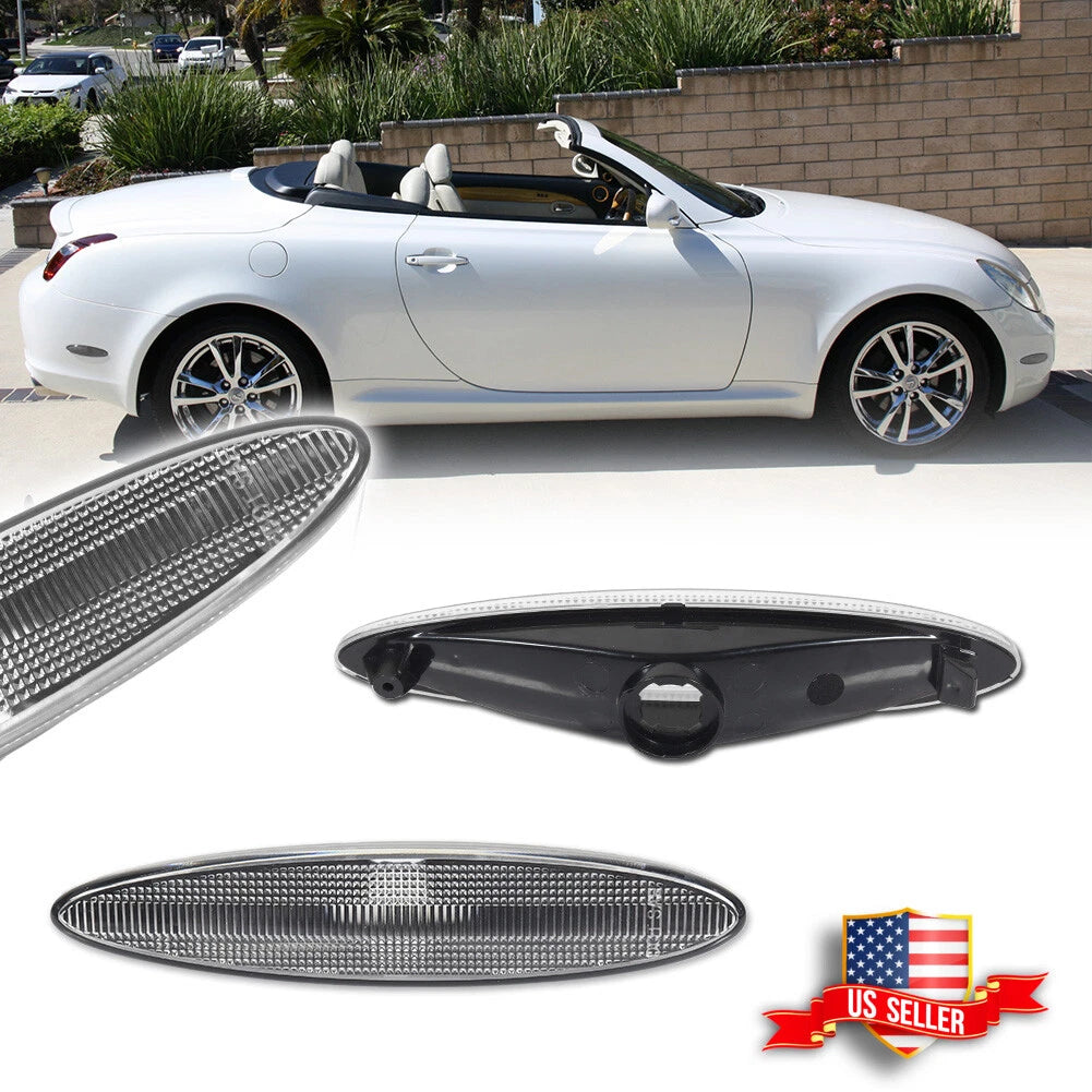 2X Clear Side Marker Light Housing Kit for Lexus SC430 (2002–2010)