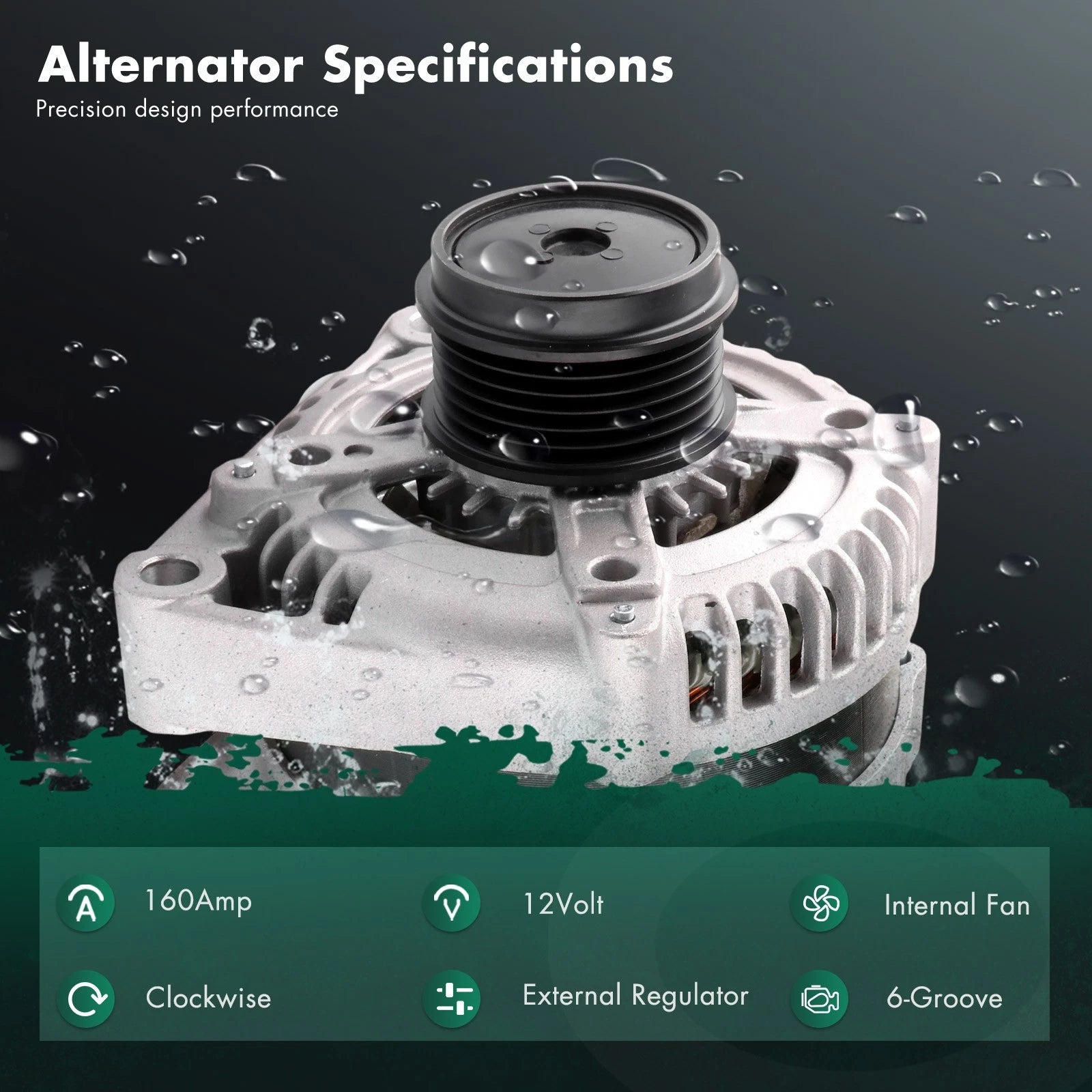 Alternator for Chrysler Town & Country 3.8L, Dodge Caravan 3.3L (2008–2016)