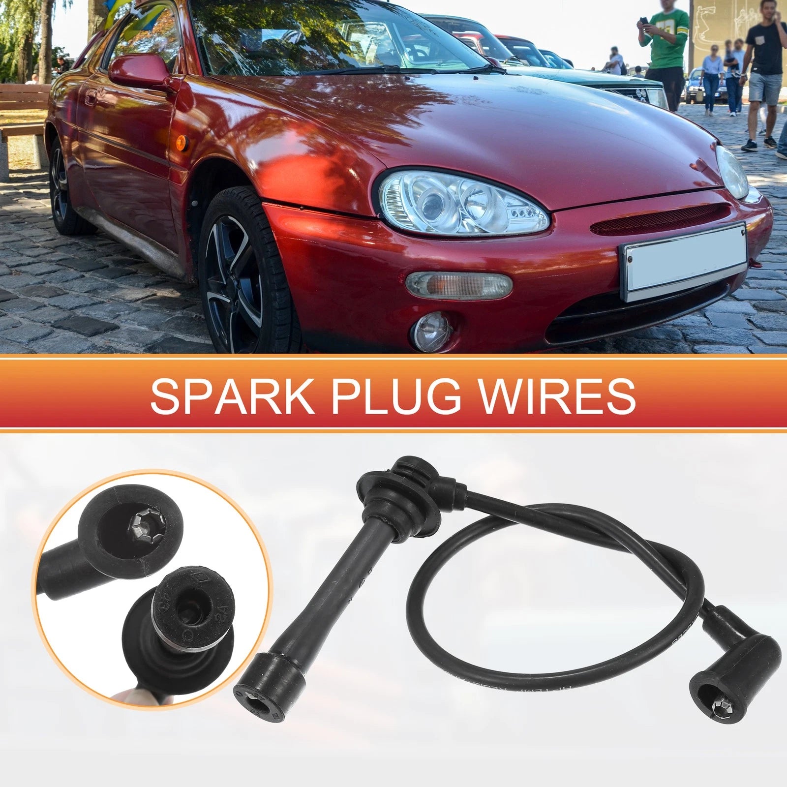 Set of 4 Spark Plug Wire Ignition Coil Cables No.B61P18140C for Mazda Miata (1990–1997)