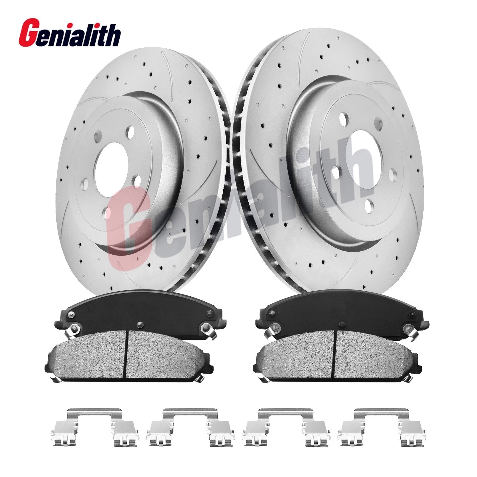 Set of 2 Front Drilled Brake Rotors & Ceramic Pads for Dodge Charger Challenger (2006–2023)