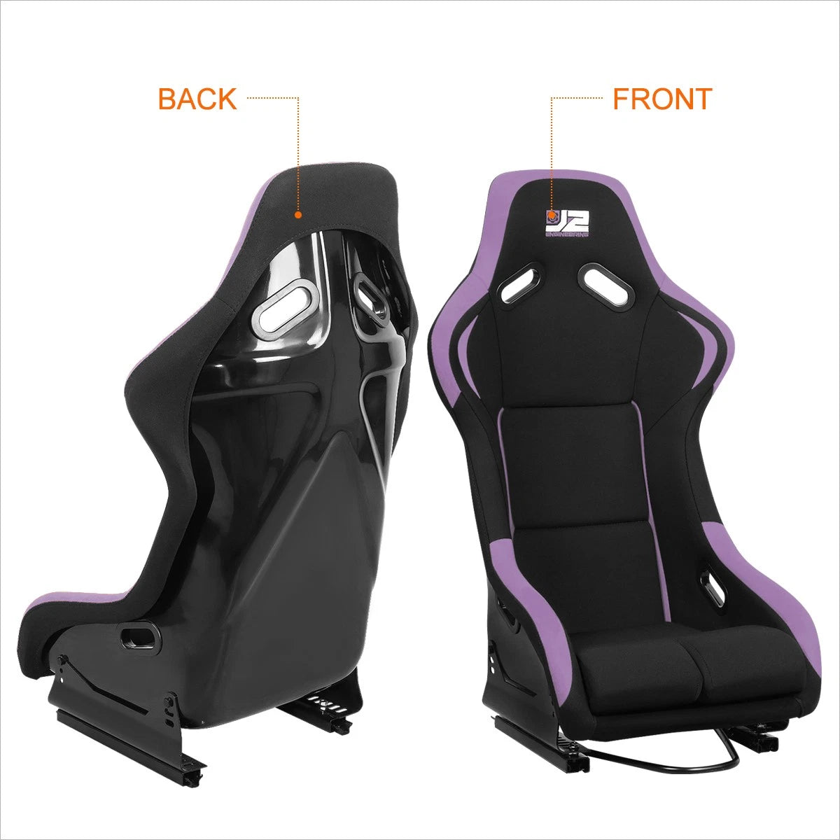 J2 Engineering Fixed Position Bucket Racing Seat for Universal Fit (No Year)