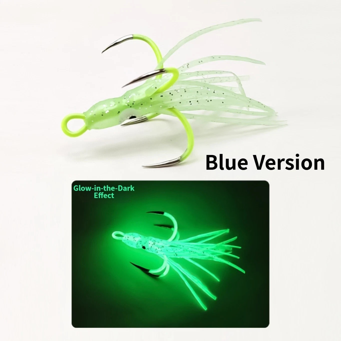 Glow Squid Lure with 4 Prong Hooks for Boat Fishing