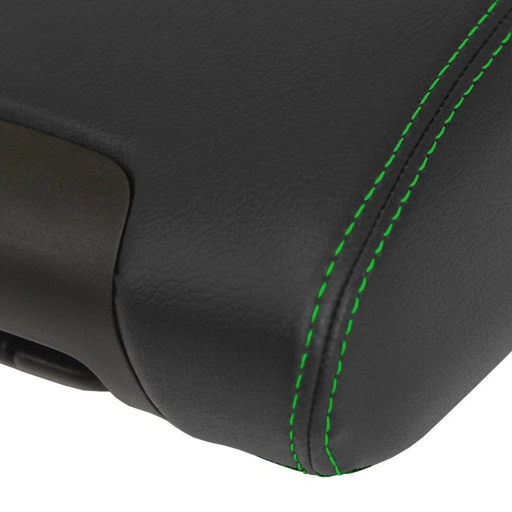 Leather Console Armrest Cover for Jeep Wrangler (2011–2017) Green Stitch