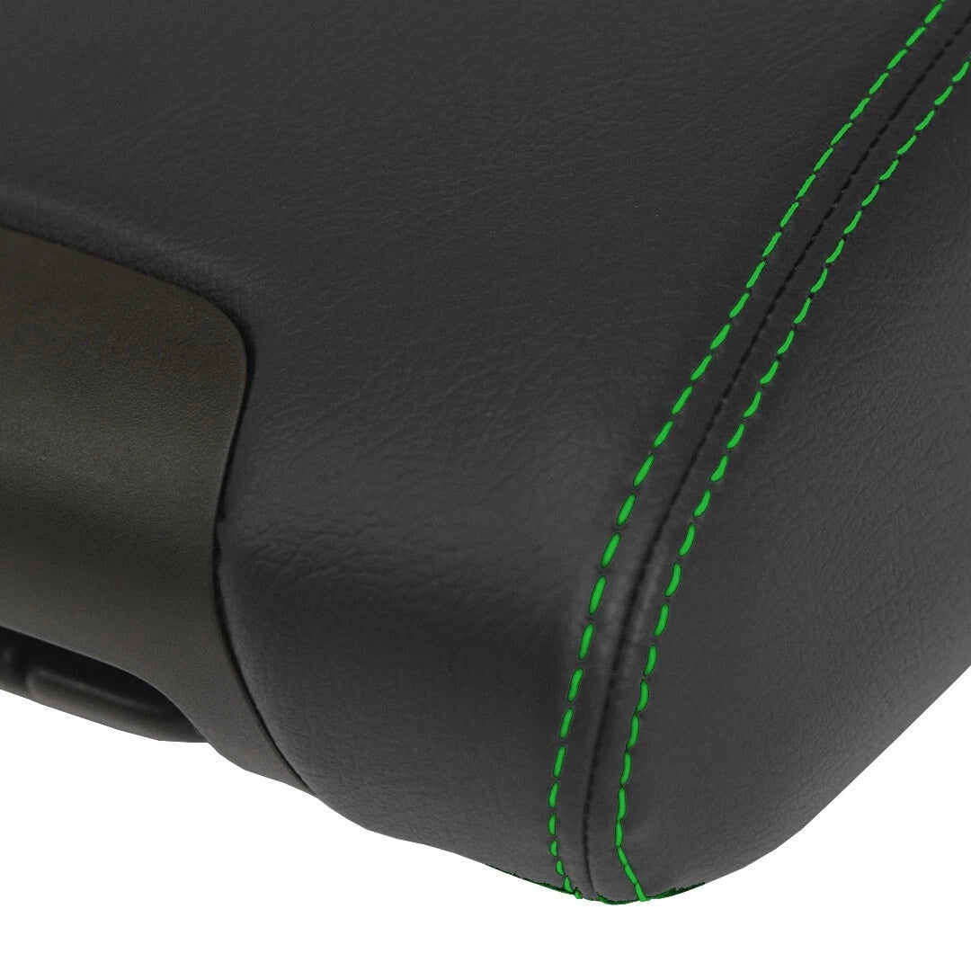 Leather Console Armrest Cover for Jeep Wrangler (2011–2017) Green Stitch