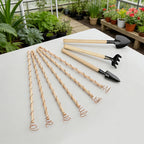 Set of 6 Copper Coil Plant Stakes and Tool Kit for Healthy Growth