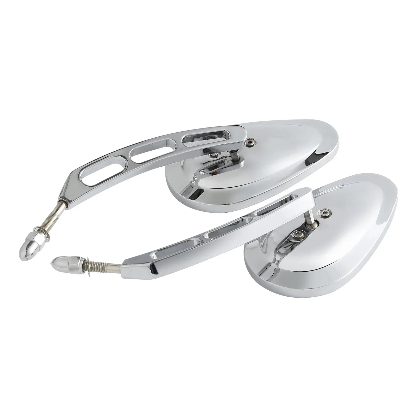 8mm Chrome Rear-View Mirrors for Harley Street Glide Sportster Dyna Softail