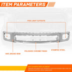 Steel Front Bumper Face Bar w/Fog Light Holes Chrome for Ford F-150 (2015–2017)