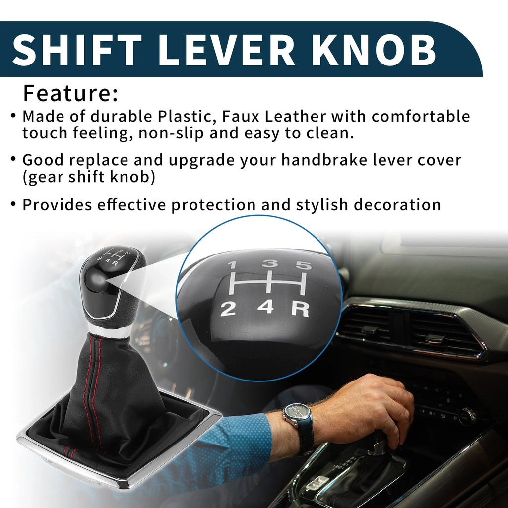 5 Speed Manual Gear Shifter Knob with Cover for Ford Focus MK2 (2006–2011)