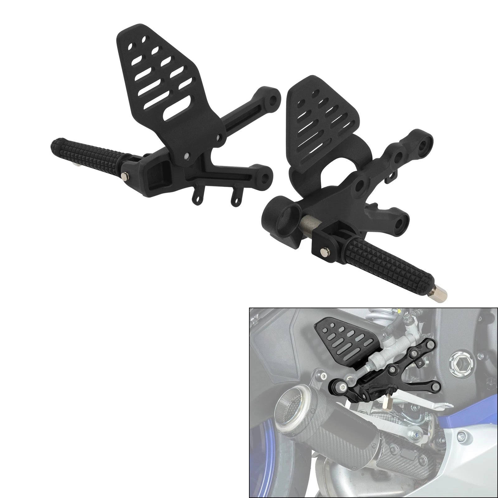 Front Rider Driver Foot Pegs Footrest Bracket for Yamaha YZF-R6 (2006–2016)