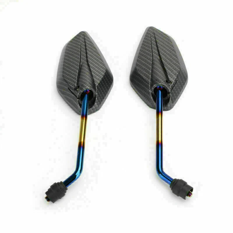 2X 10mm M10 Carbon Rear View Mirrors for Motorcycle Scooter (Universal)
