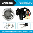 Ignition Switch Lock Gas Cap Lock Key Set for Kawasaki EX250 Ninja 250 (2008–2012)