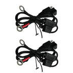 2X Motorcycle Battery Charger Terminal Connector Cable Harness Adapter