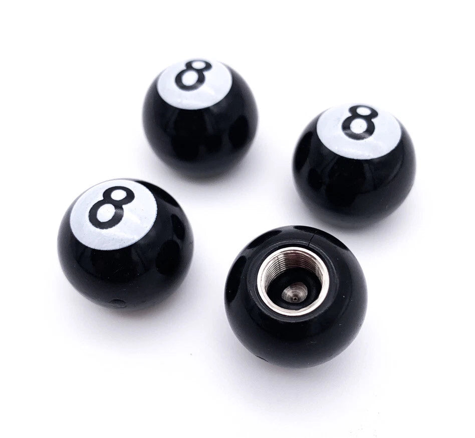 Valve Stem Caps Tire Wheel Set for Hot Rod Car Truck ATV (Black/White)