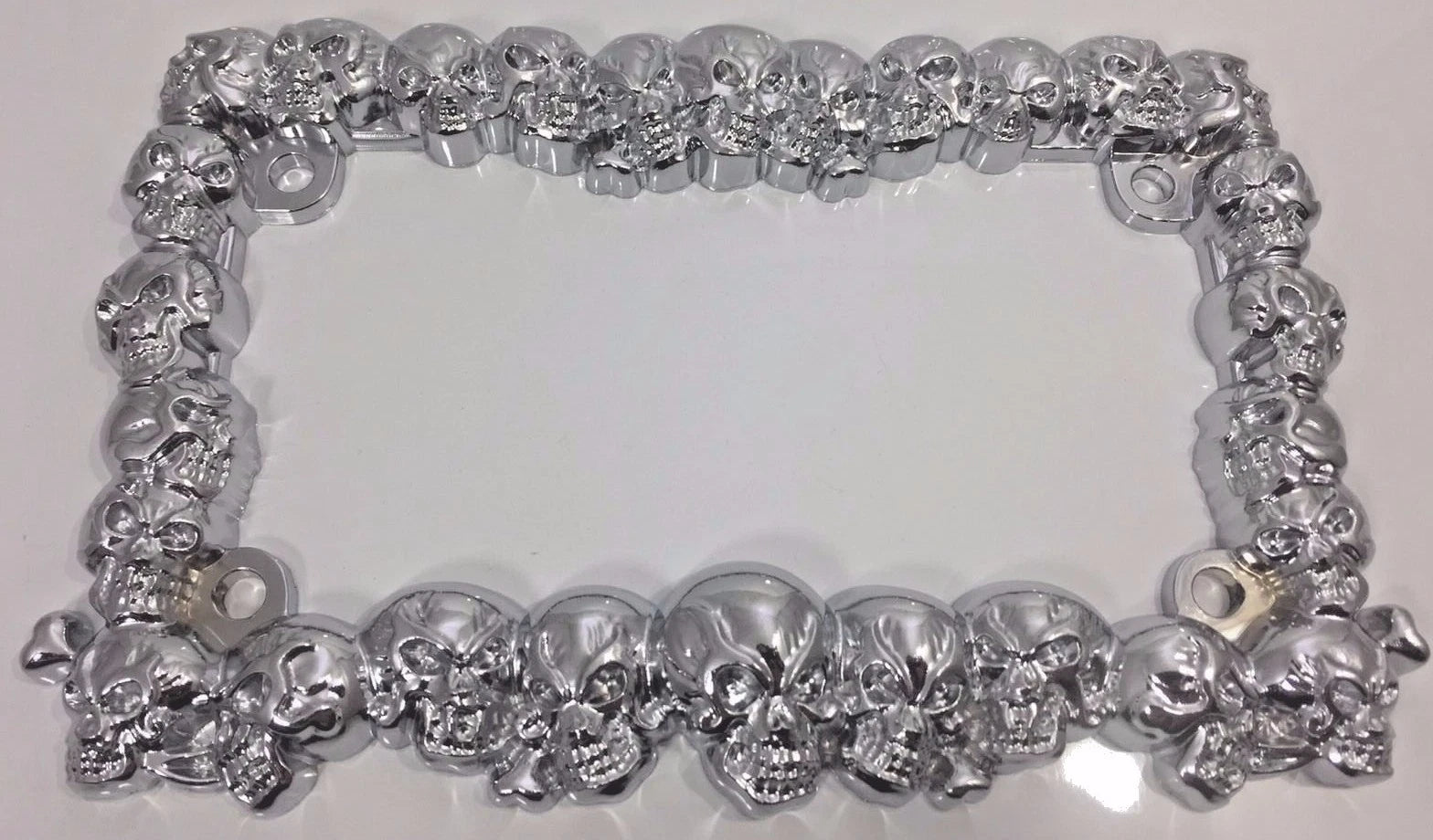 License Plate Frame Holder for Harley Davidson Chrome Skull Metal (Universal)