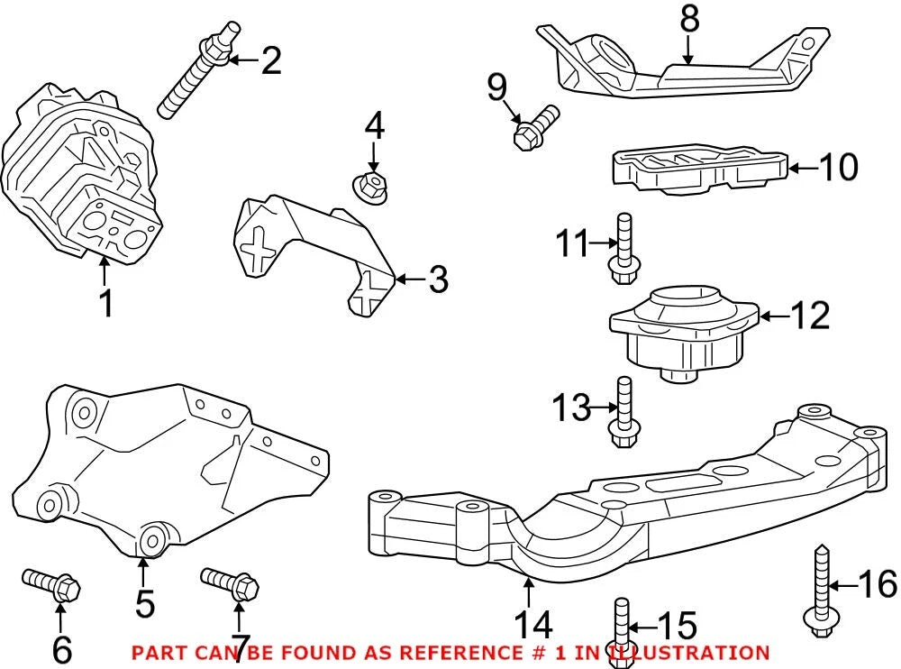 Genuine OEM Driver Left Engine Mount for Chrysler 300, Challenger, Charger (2011–2023) 68277081AA