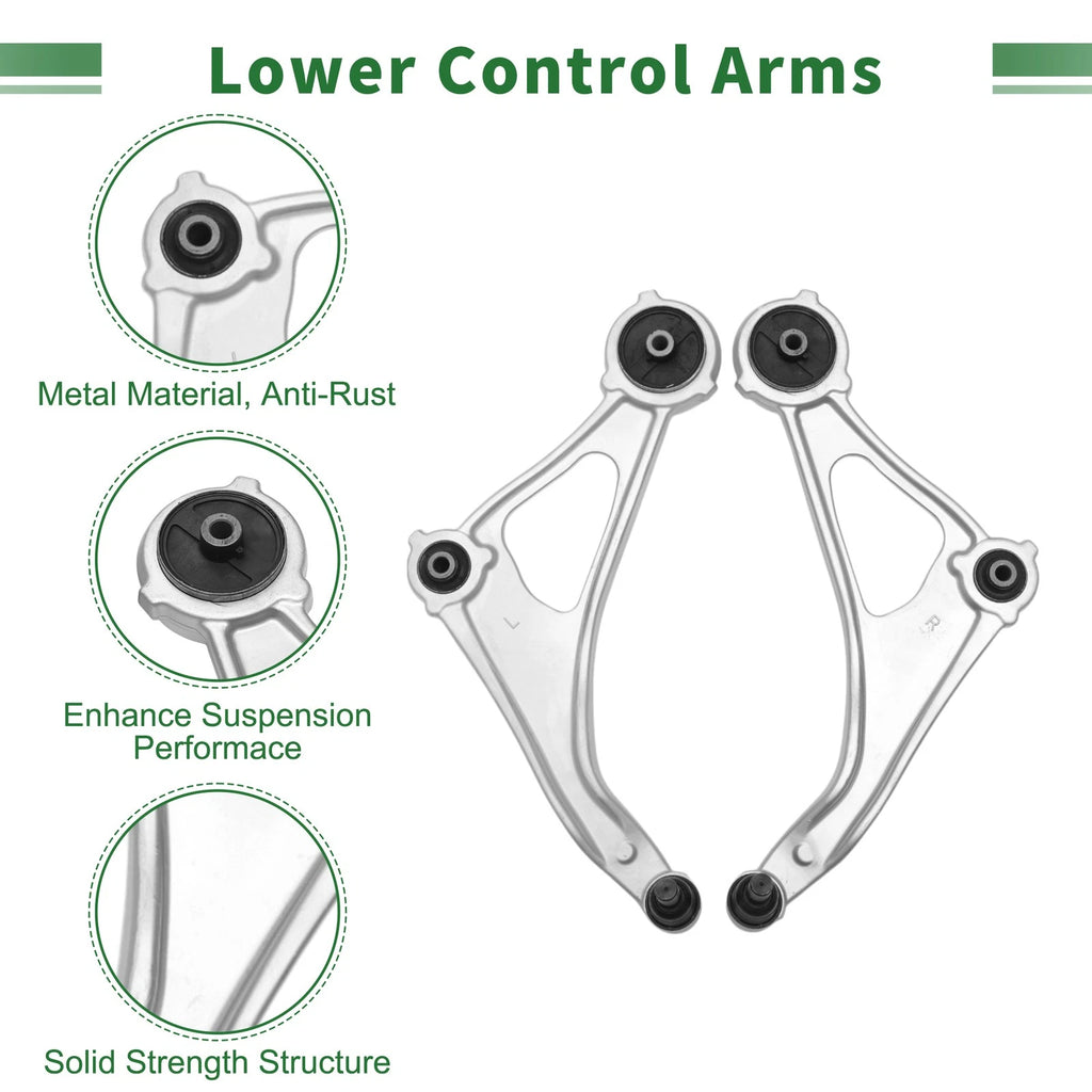 Set of 6 Front Stabilizer Bar Links & Lower Control Arms for Nissan Altima 