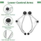 Set of 6 Front Stabilizer Bar Links & Lower Control Arms for Nissan Altima 