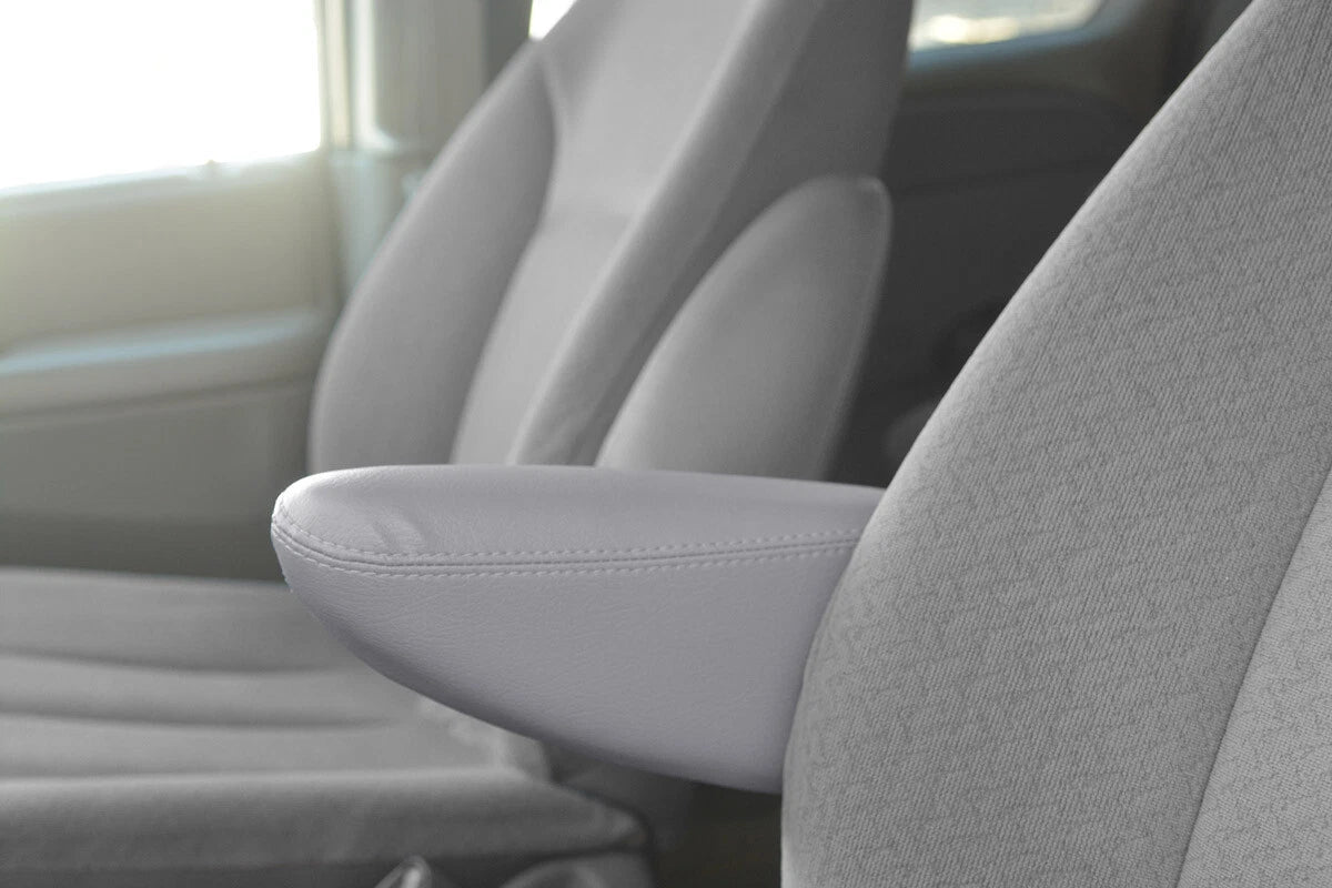 Front Seat Armrest Cover Leather for Dodge Grand Caravan (1996–2007) Gray