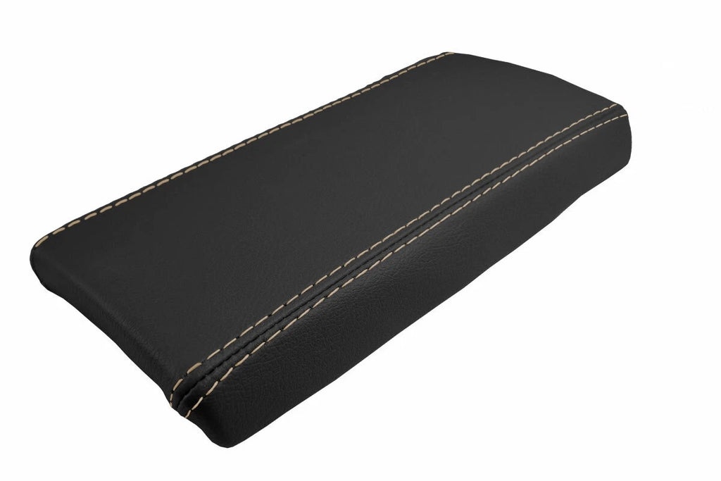 Leather Console Lid Pull Over Cover for Mazda Miata MX5 (1990–1997) Beige Stitch