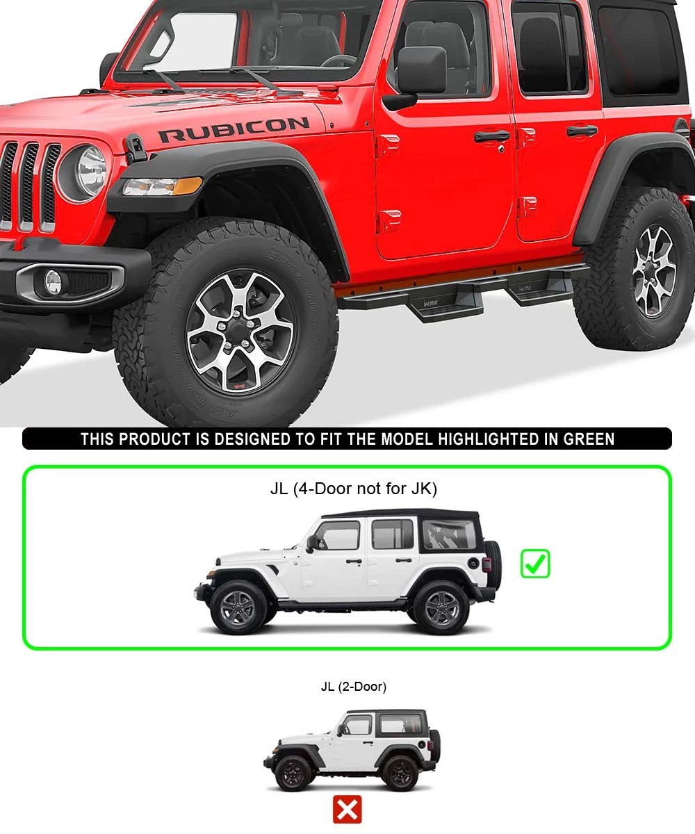 Stainless Steel Pocket Steps for Jeep Wrangler JL (2018-2026)
